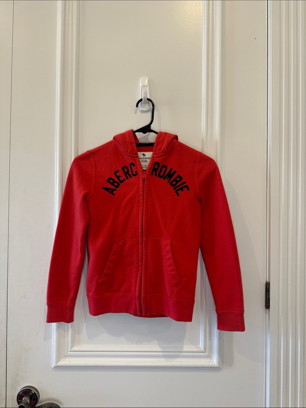 abercrombie kids Red Hooded Zip-Up Sweatshirt with Arch Logo
